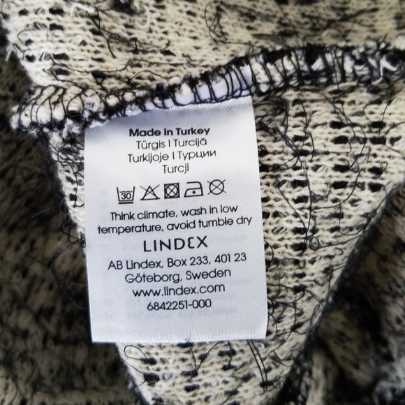 LINDEX open front fuzzy black white blazer - Picture 8 of 8